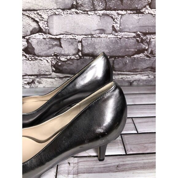 Cole Haan Silver Metallic Leather Peep Toe Pumps Stiletto Heels Women Sz 8.5B US - Picture 9 of 16